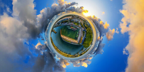 Wall Mural - little planet worms rhine river