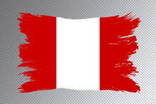Peru Flag Brush Stroke, National Flag