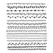 © Fandorina Liza - Floral doodle borders, set of hand drawn flowers vector lines isolated on white background