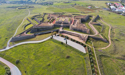 Sticker - aerial view of the Santa Luzia military fort in the border town of Elvas