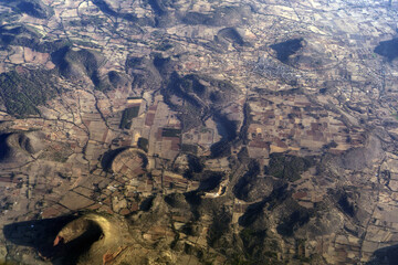 Mexico guadalajara fields and volcanos aerial view panorama landscape