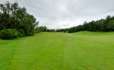 Cloudy sky over the golf course