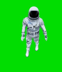 Wall Mural - Astronaut isolated on green background