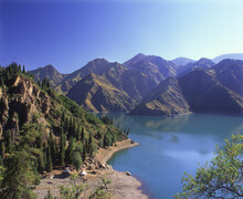 High Angle View Of Heaven Lake, Tianshan Mountains, Urumqi, China