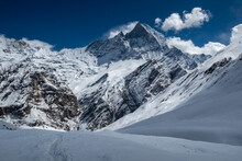Annapurna Mountain Range In Nepal Part Of The Annapurna Range Of The Himalayas, Nepal. 