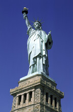 Low Angle View Of The Statue Of Liberty, New York City, New York, USA