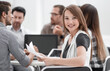 © ASDF - close up.young employee with business team discussing financial documents