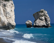 Rock Formations On The Coast, Petra Tou Romiou, Birthplace Of Aphrodite, Cyprus