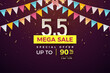 5 5 sale background with number illustration and big discount.