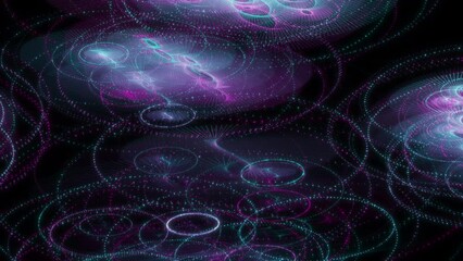 Wall Mural - animated video of many random small particles appear, flicker, rotate then fade to black