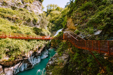 Bellano Gorge (Orrido Di Bellano) With Walkways For Tourists