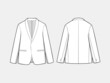 VECTOR LINE ART OUTLINE TUXEDO SINGLE BREASTED BLAZER COLLECTION FOR SIZE CHARTS OR SIZE GUIDE