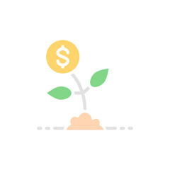 Canvas Print - Vector money tree, save money, invest white line icon. Symbol and sign illustration design.