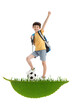 © View Stock - The happy little boy playing football Composite image