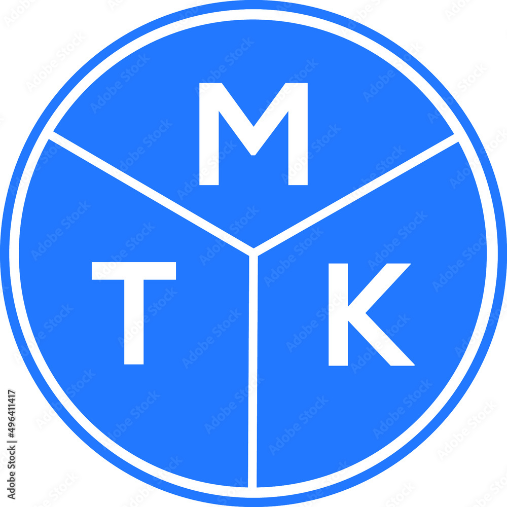 MTK letter logo design on white background. MTK  creative circle letter logo concept. MTK letter design.
