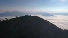 Sunrise And Misty At Doi Pha Mon Viewpoint, Chiang Rai Province, Thailand.