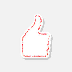 Sticker - Thumb up sticker. Like icon