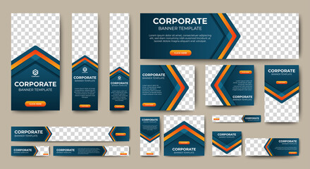 Abstract banner design web template Set, Horizontal header web banner. Modern Gradient Black cover header background for website design, Social Media Cover ads banner, flyer, invitation card