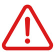 Sign attention warning error danger, red triangle with exclamation mark, caution accident, alarm alert