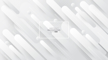 Wall Mural - abstract white and gray gradient geometric shape background. vector illustration