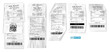 © coolvectormaker - set of realistic cash register sales receipt isolated or cash receipt printed white paper or printout thermal rolled paper. eps vector