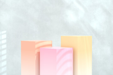 Aufkleber - Natural beauty podium backdrop with concrete wall for cosmetic product display.