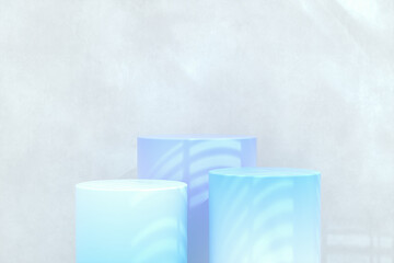 Aufkleber - Natural beauty podium backdrop with concrete wall for cosmetic product display.