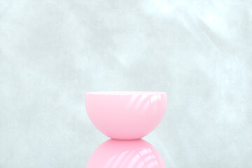 Aufkleber - Natural beauty podium backdrop with concrete wall for cosmetic product display.