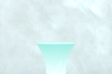 Fototapete - Natural beauty podium backdrop with concrete wall for cosmetic product display.