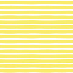 Yellow White horizontal stripes vector seamless pattern. Geometric abstract background. Irregular lines stripy surface design.