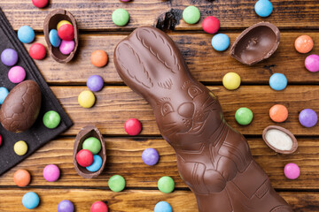 Sticker - Delicious Easter chocolate bunny, eggs and sweets