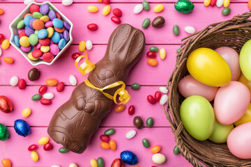 Poster - Delicious Easter chocolate bunny, eggs and sweets