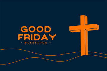 line style good friday holy wishes background