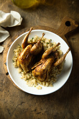 Wall Mural - Roasted guinea fowl with couscous