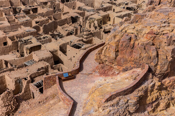 Wall Mural - Aerial views of the Al Ula old town ancient mud buildings, north western Saudi Arabia 