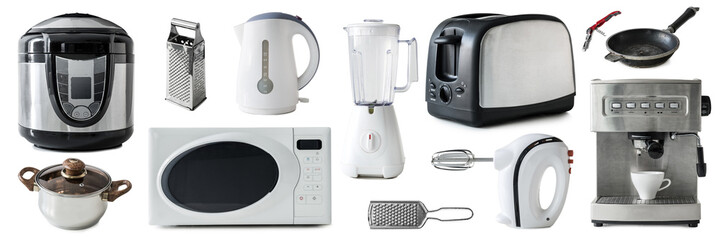 Kitchen electronics set collage