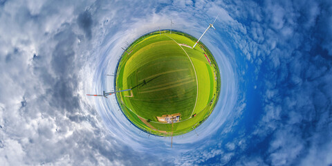 Wall Mural - little planet wind energy park