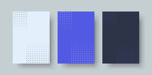 Wall Mural - set of modern halftone background templates. a4 vector backgrounds for business brochure cover, webs