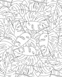 Fototapeta Dinusie - A jungle leaves coloring background