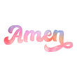 Text ‘Amen’ written in hand-lettered watercolor script font.