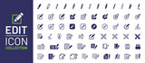 Edit icon collection. Writing note symbol vector illustration.