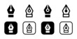 © Icons-Studio - Nib pen icon sign. Fountain pen tool icon set isolated on white background.