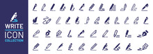 Write Icon Collection. Pen, Pencil Tool Icon Set Vector Illustration.