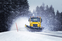Snow plows plow roads in Finland