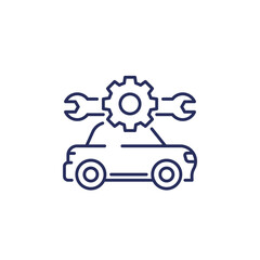 Wall Mural - car repair service line icon