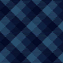 Dark Blue Plaid Pattern, Repeatable And Seamless

