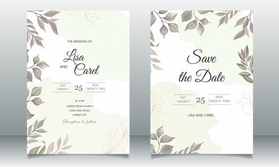  Floral wedding card template