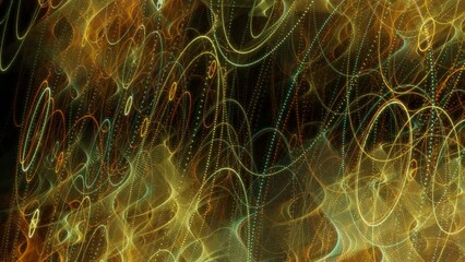 Wall Mural - swirling glowing circular patterns randomly appear, revolve, then fade to black
