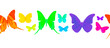 rainbow butterflies seamless border pattern