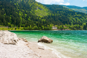 Poster - Beautiful spring landscape of Lake Molveno